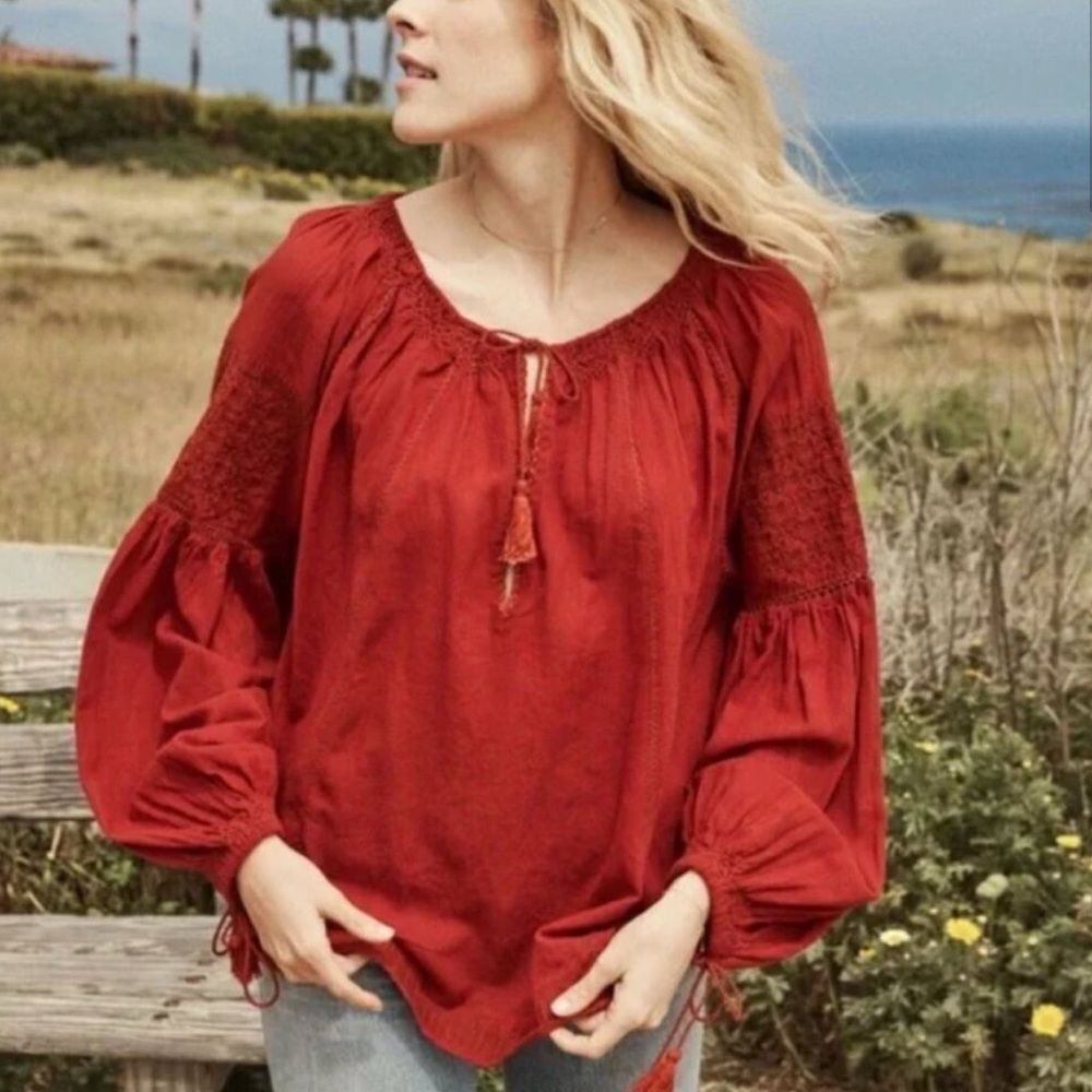 Doen women’s xs source embroidered peasant top - Fits like an M - Picture 3 of 11